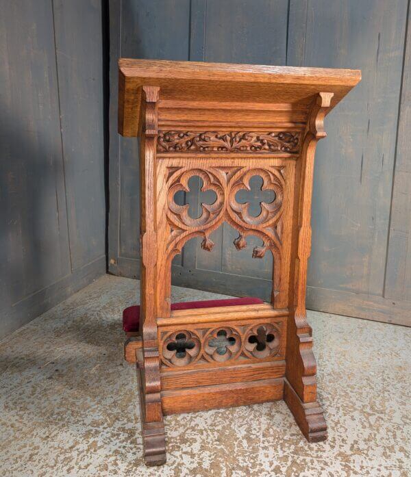 Very Attractive Antique Oak Gothic Prie Dieu Prayer Desk from St Veronica Rossendale