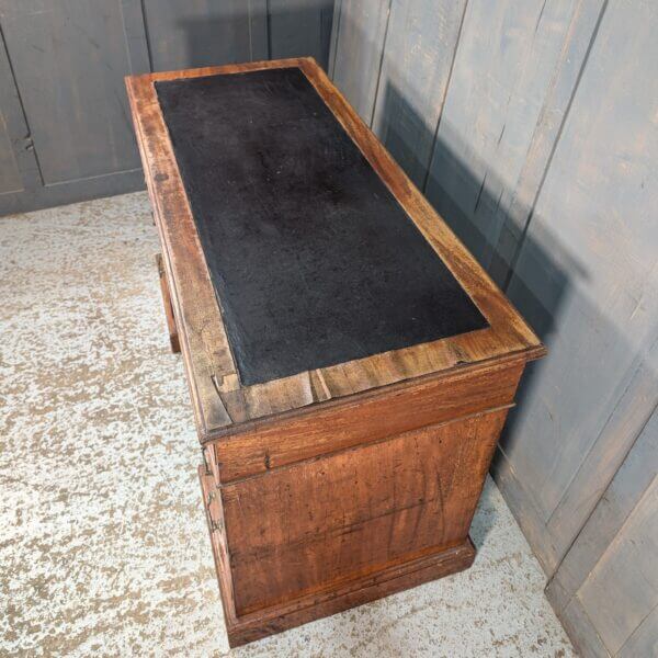 Smaller Sized Characterful Victorian Mahogany Pedestal Desk