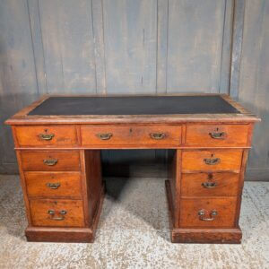 Smaller Sized Characterful Victorian Mahogany Pedestal Desk