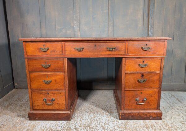 Smaller Sized Characterful Victorian Mahogany Pedestal Desk