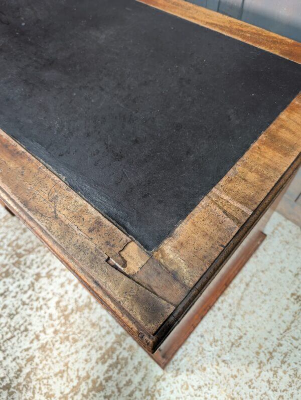 Smaller Sized Characterful Victorian Mahogany Pedestal Desk