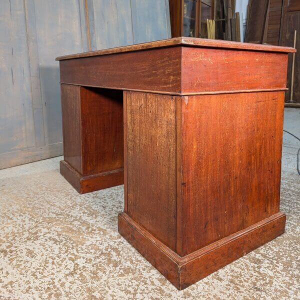 Smaller Sized Characterful Victorian Mahogany Pedestal Desk