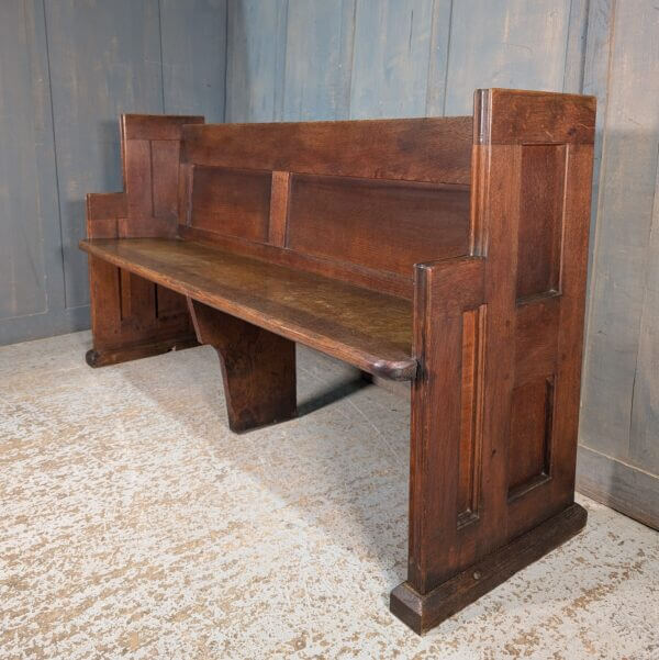 Medium to Dark Oak Elbowed Church Pews Benches from St Saviour's Westcliff-on-Sea