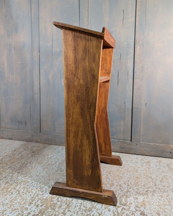 Simple Small Oak 1960's Vintage Desk Lectern Ambo from Swansea