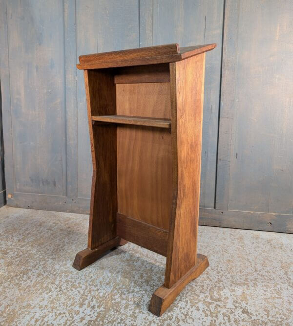 Simple Small Oak 1960's Vintage Desk Lectern Ambo from Swansea