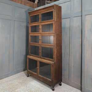 Globe Wernicke Style Modular 1930's Five Storey Minty Glazed Oak Bookcase