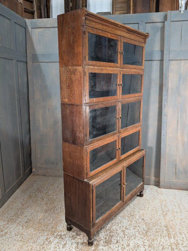 Globe Wernicke Style Modular 1930's Five Storey Minty Glazed Oak Bookcase