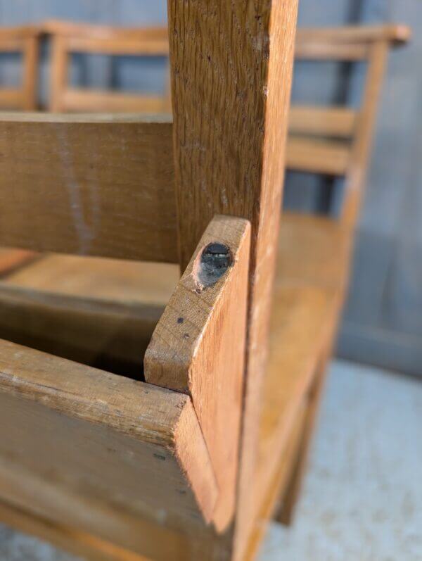 Heavy Oak Overbuilt Ladderback 1950's Vintage Church Chapel Chairs