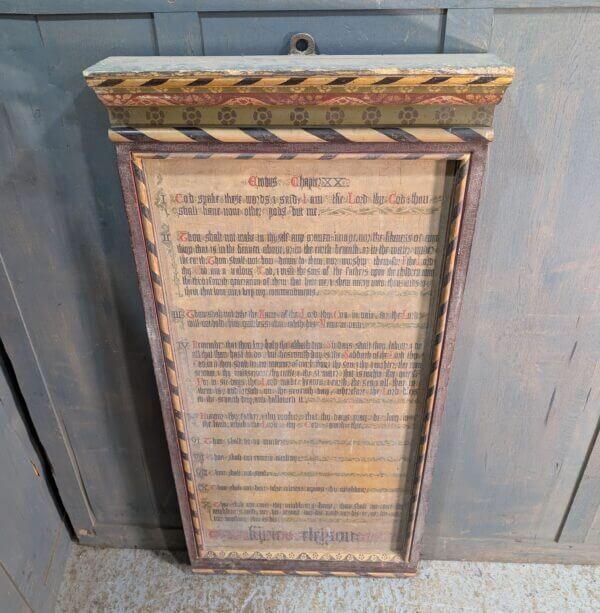 Crypt Find Victorian Large Commandment Board