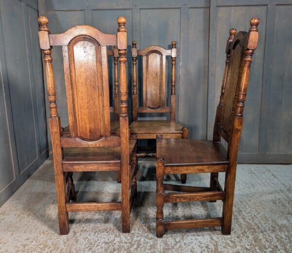 Excellent Quality Reproduction 17th Century Carolean Style Oak Dining Chairs