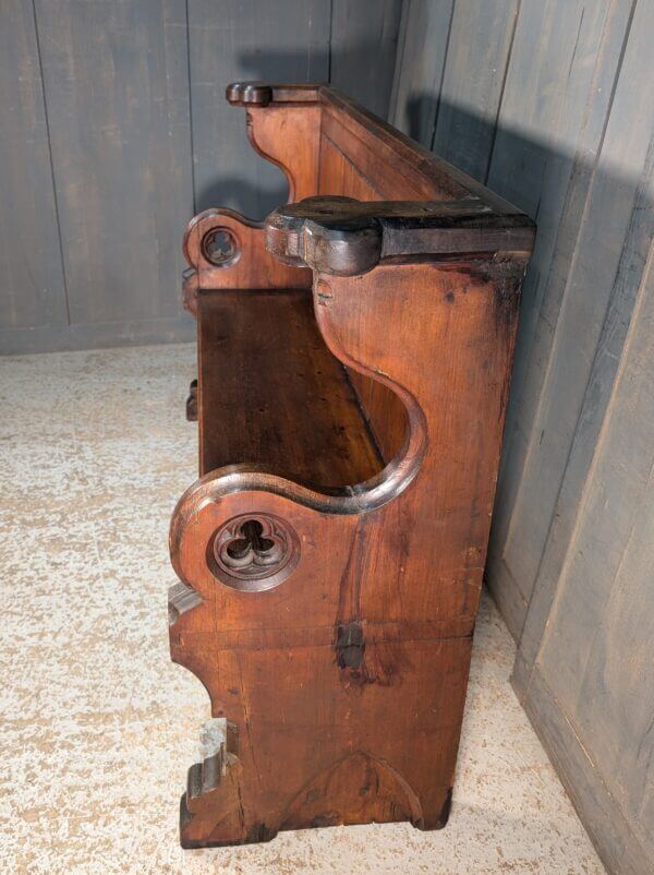 1870’s Small Gothic Pine Choir Pew from Church of Charles Borromeo Weybridge