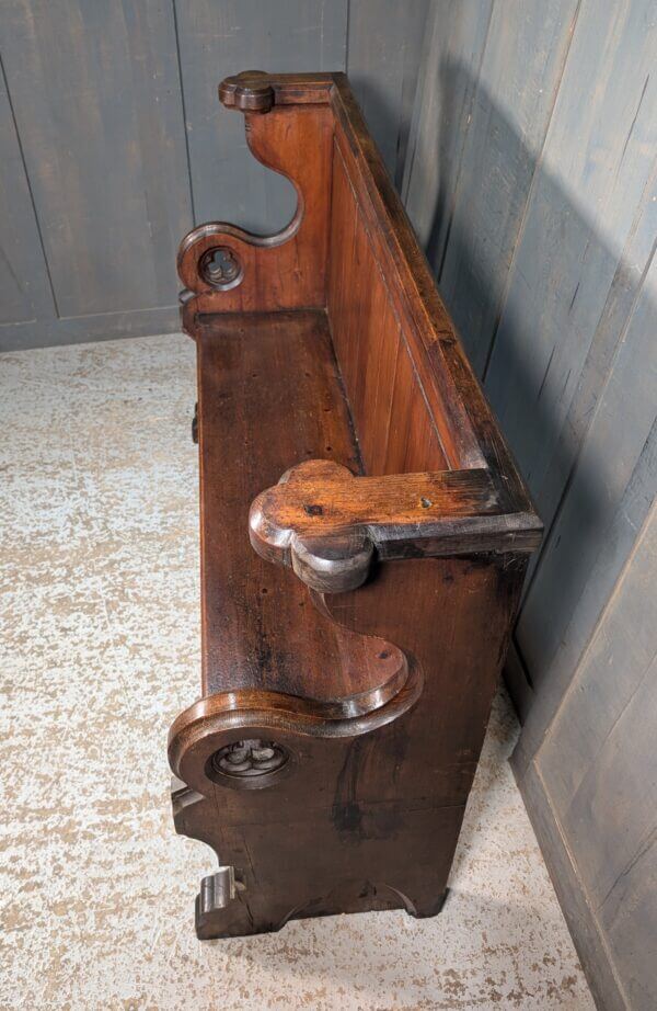 1870’s Small Gothic Pine Choir Pew from Church of Charles Borromeo Weybridge