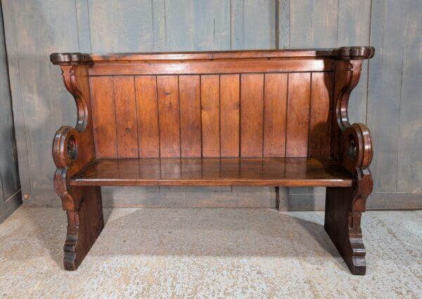 1870’s Small Gothic Pine Choir Pew from Church of Charles Borromeo Weybridge