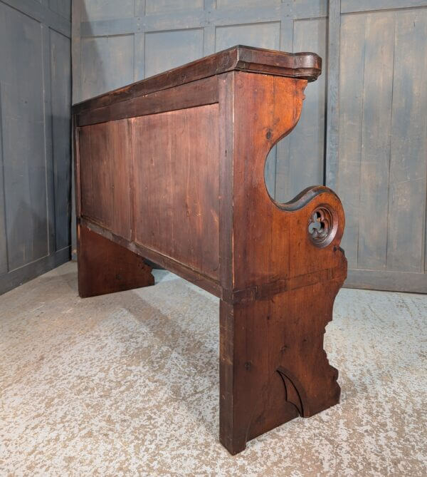 1870’s Small Gothic Pine Choir Pew from Church of Charles Borromeo Weybridge