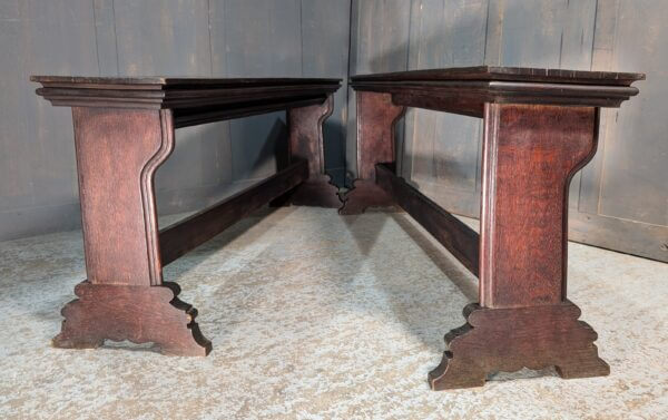 Matching High Seat Antique Darker Oak Church Backless Benches