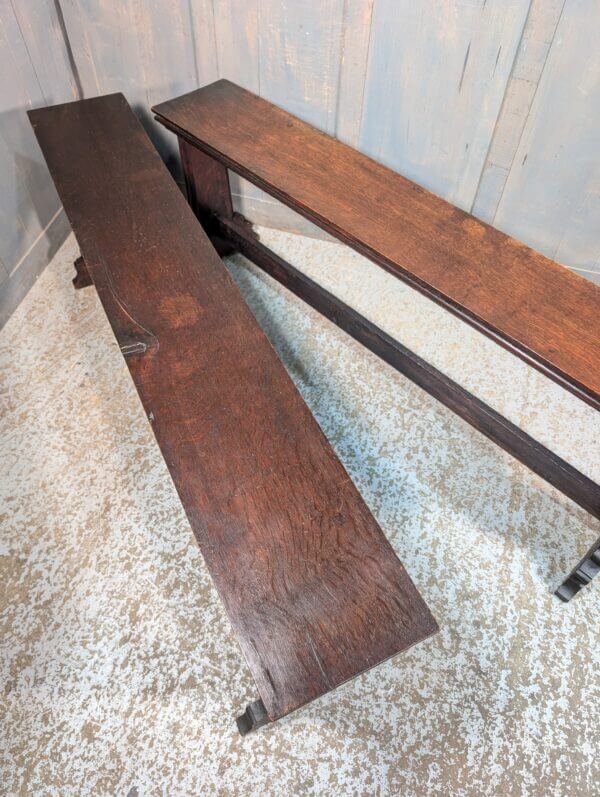 Matching High Seat Antique Darker Oak Church Backless Benches