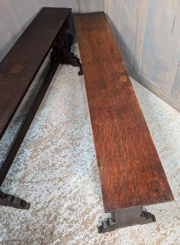 Matching High Seat Antique Darker Oak Church Backless Benches