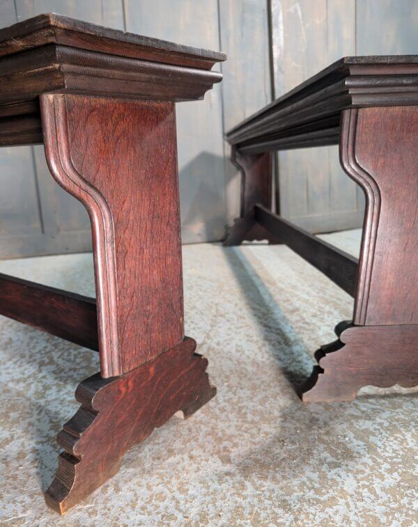 Matching High Seat Antique Darker Oak Church Backless Benches