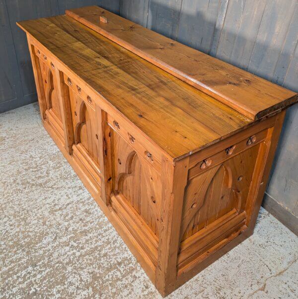 Restored & Varnished Victorian Pine Gothic Church Altar from St Andrew's Brentwood