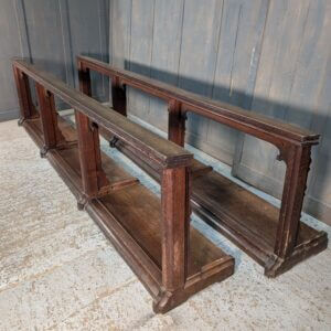 Antique Darker Oak Altar Rials Kneelers from St Oswald's Rugby