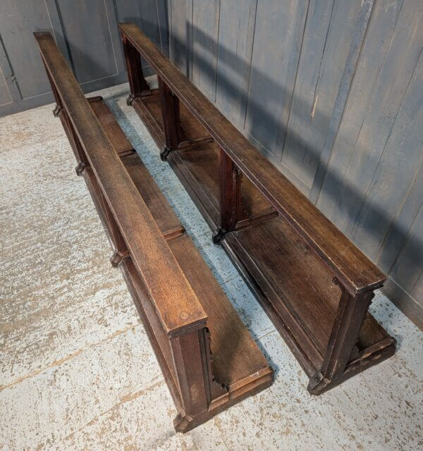 Antique Darker Oak Altar Rials Kneelers from St Oswald's Rugby