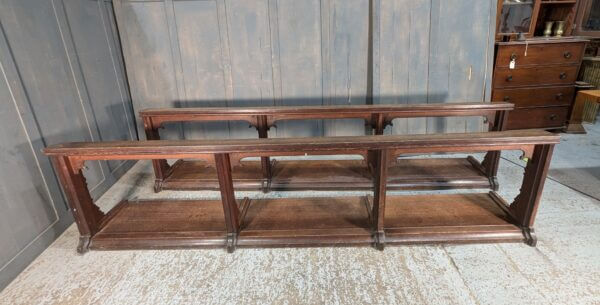 Antique Darker Oak Altar Rials Kneelers from St Oswald's Rugby