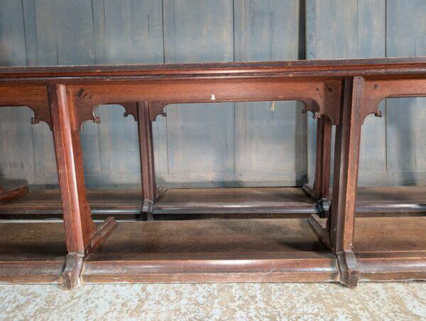 Antique Darker Oak Altar Rials Kneelers from St Oswald's Rugby