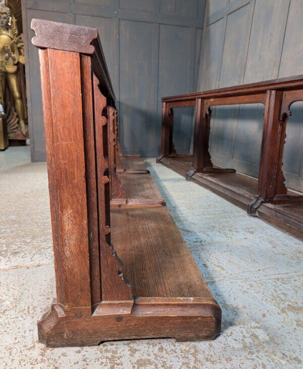 Antique Darker Oak Altar Rials Kneelers from St Oswald's Rugby