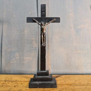 Rare Early 1700's Bronze & Wood French Crucifix