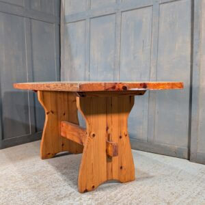 Simple Post -War Pine Slab Table from The Vestry St Andrews Brentwood