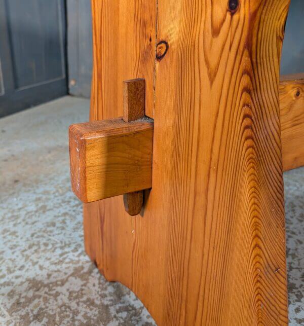 Simple Post -War Pine Slab Table from The Vestry St Andrews Brentwood