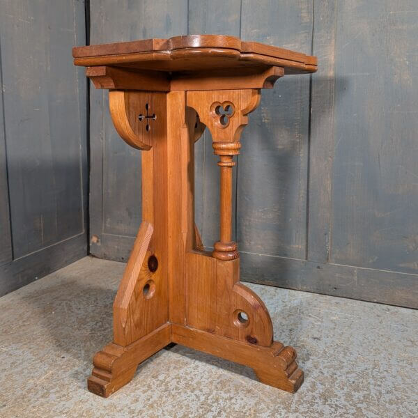 Stripped Pine Victorian Gothic Credence Table from St Andrews Brentwood