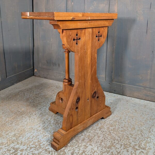 Stripped Pine Victorian Gothic Credence Table from St Andrews Brentwood