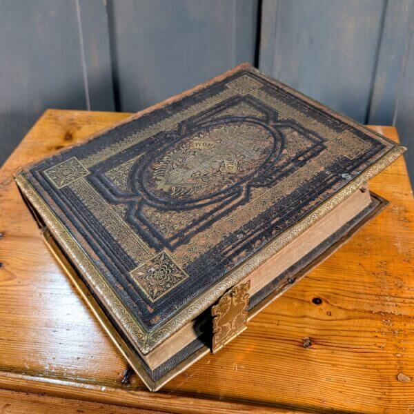 Colourful Brass and Gold Tooled Leatherbound Large Church Lectern Bible from St Andrews Brentwood