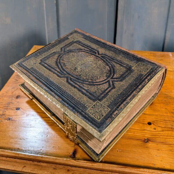 Colourful Brass and Gold Tooled Leatherbound Large Church Lectern Bible from St Andrews Brentwood