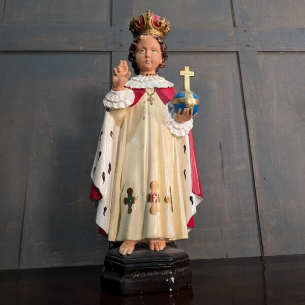 Large Antique French Religious Statue Child of Prague