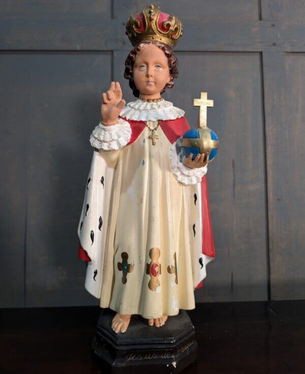 Large Antique French Religious Statue Child of Prague