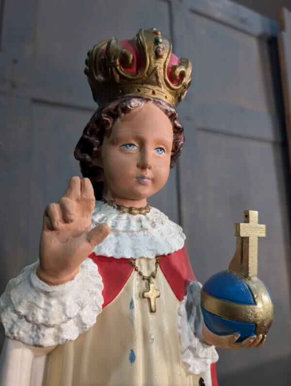 Large Antique French Religious Statue Child of Prague