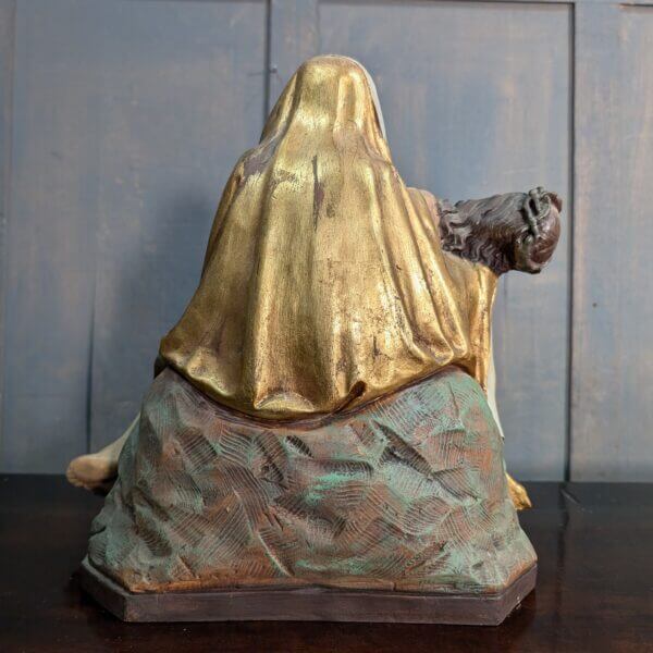 Excellent High Quality 16th Century North European Style Hand Painted Pieta Religious Statue