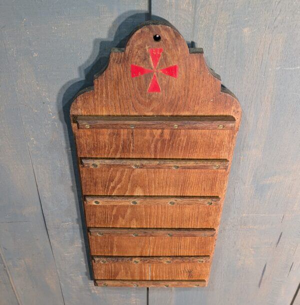 Charming Antique Shaped Oak Five Hymn Board from St Andrews Brentwood