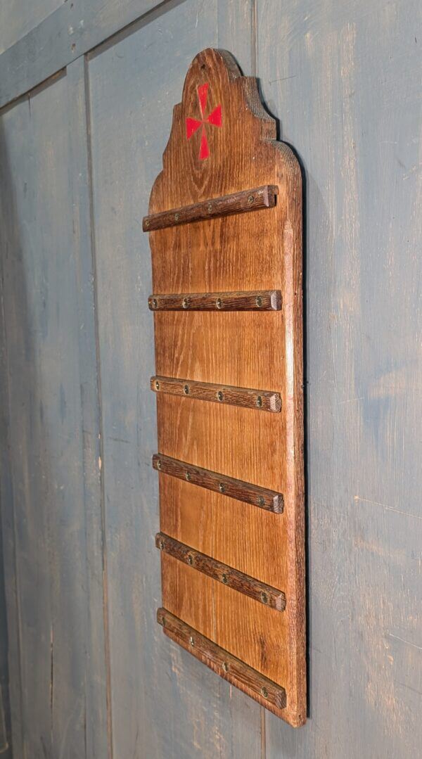 Charming Antique Shaped Oak Five Hymn Board from St Andrews Brentwood