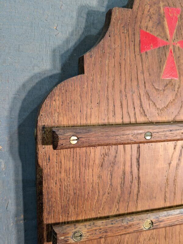 Charming Antique Shaped Oak Five Hymn Board from St Andrews Brentwood