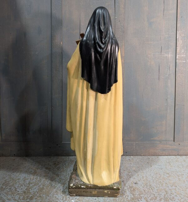 Exceptionally Pretty Large Antique Religious Statue of St Therese of Lisieux 'The Little Flower'