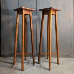 Antique Arts & Crafts Era Influenced Baltic Pine Plant Stands