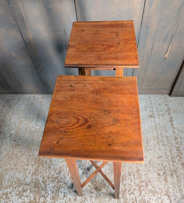 Antique Arts & Crafts Era Influenced Baltic Pine Plant Stands