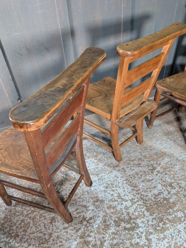 Rusthall Antique Elm and Beech Church Chapel Chairs - Bargain -