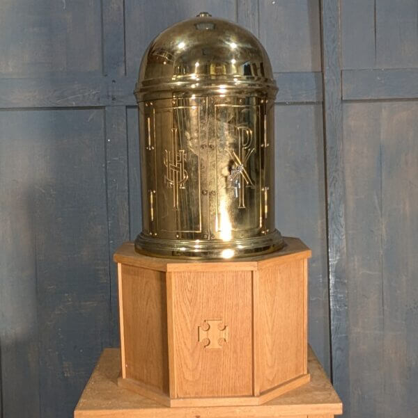 Classic Victorian Style Outsize Brass Dome Top Tabernacle & Stand from St Joseph's Convent East Molesey