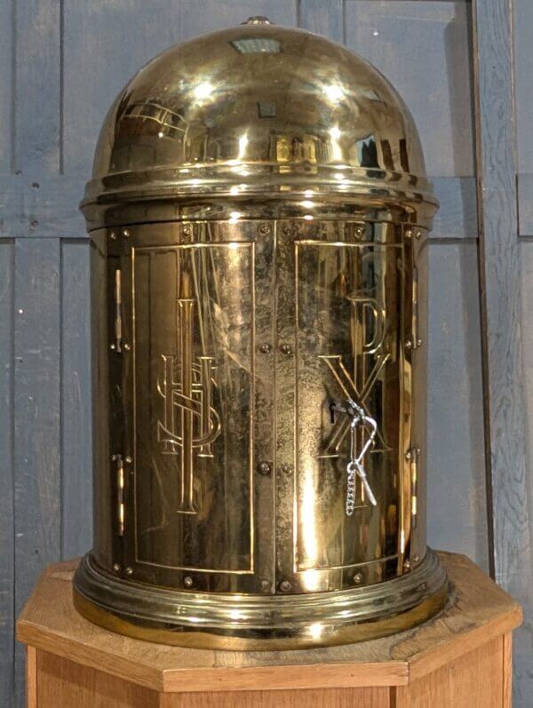 Classic Victorian Style Outsize Brass Dome Top Tabernacle & Stand from St Joseph's Convent East Molesey