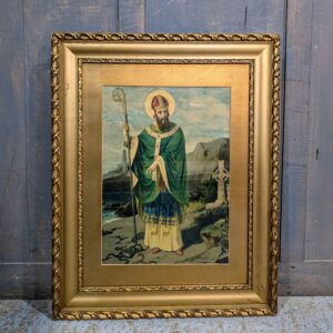 Antique Expensively Framed Colour Print of St Patrick Driving the Snakes out of Ireland