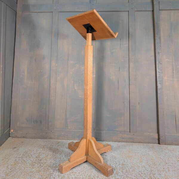 Adjustable Simple Oak Pedestal Church Lectern from St Joseph Convent